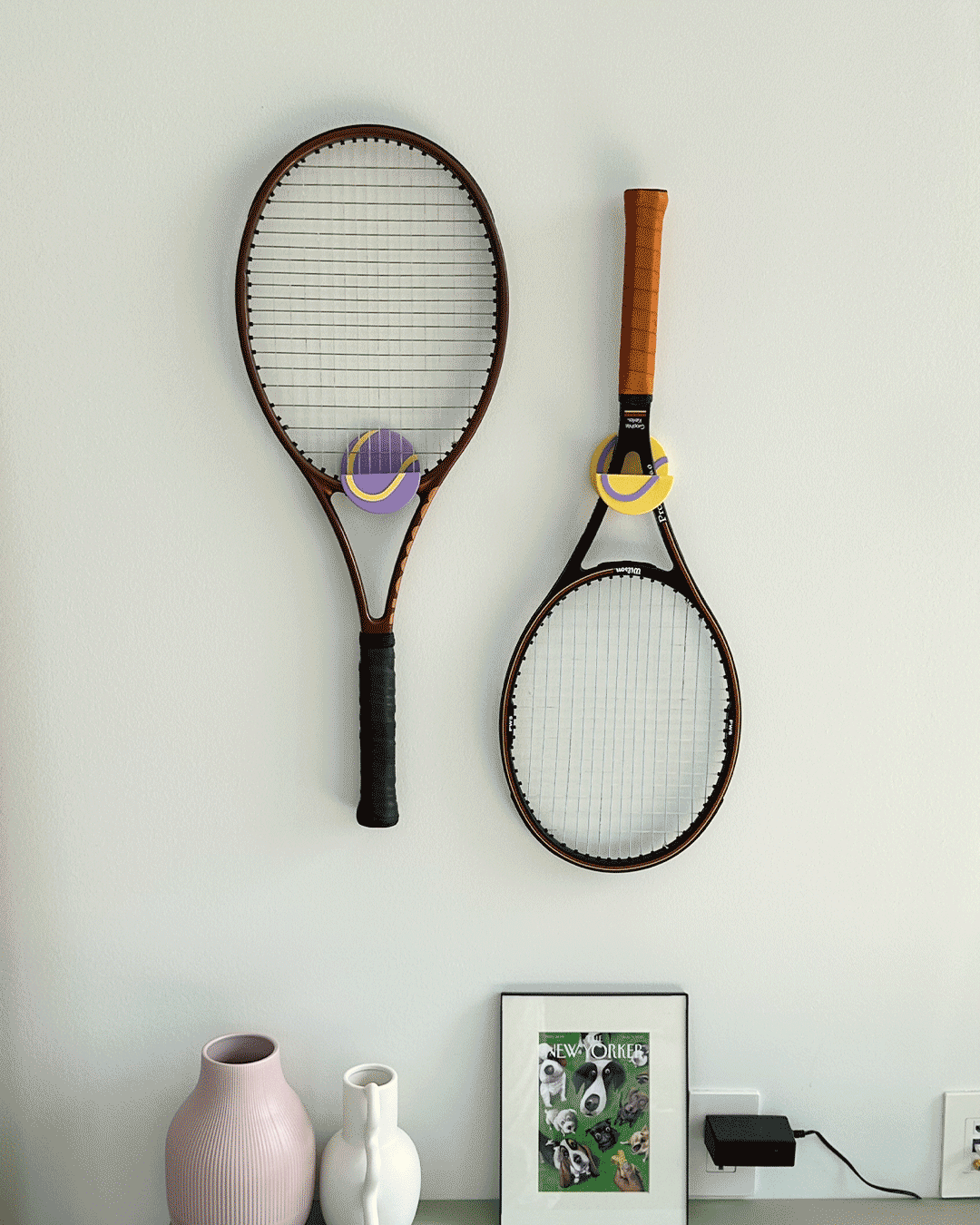 Tennis Racquet Holder Set - Pair of Two